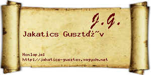Jakatics Gusztáv névjegykártya