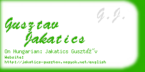 gusztav jakatics business card